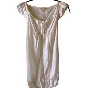 Banana Republic Top Womens Sz Medium White Cap Sleeve Tie Back Button Front